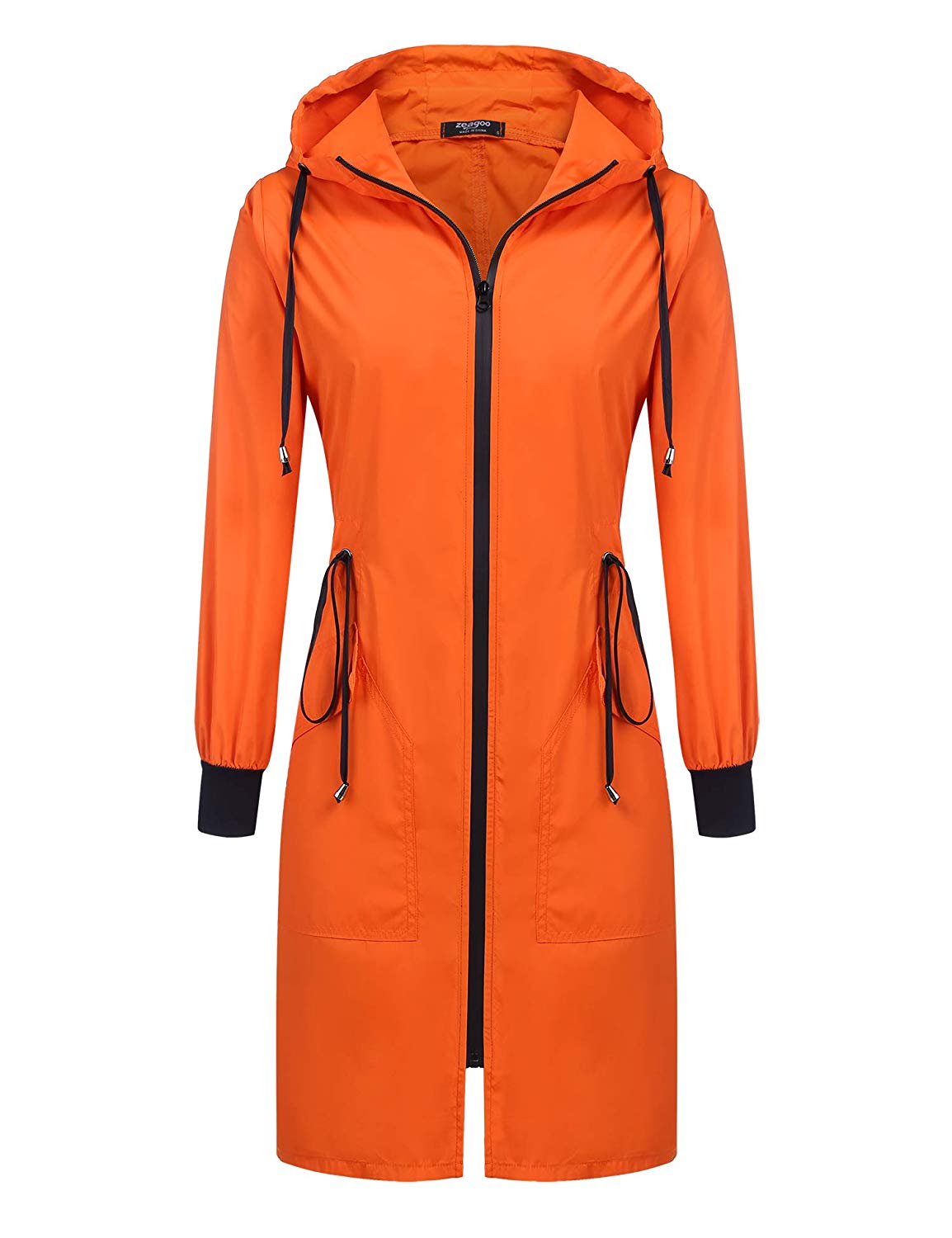 lightweight long rain jacket