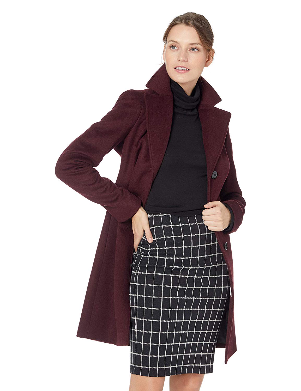 calvin klein women's classic cashmere wool blend coat