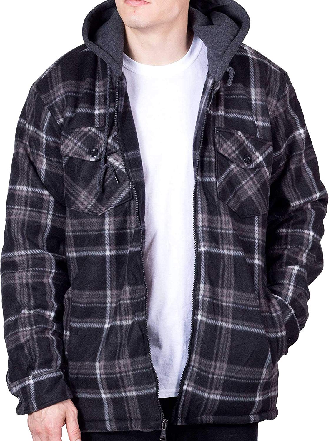 Visive Mens Flannel Hoodie Jackets for 