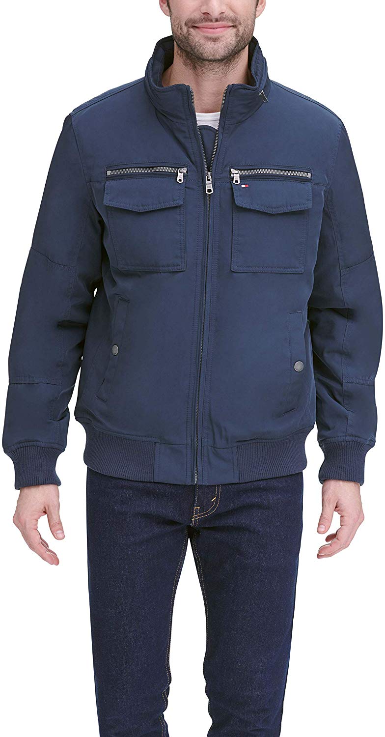 tommy hilfiger bomber jacket blue