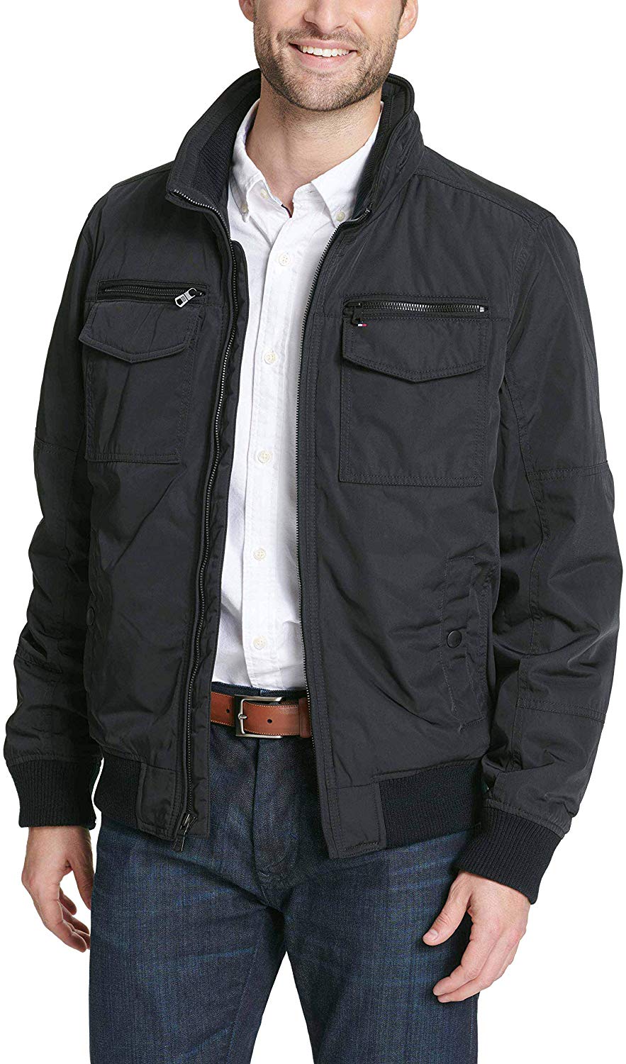 tommy hilfiger navy bomber jacket