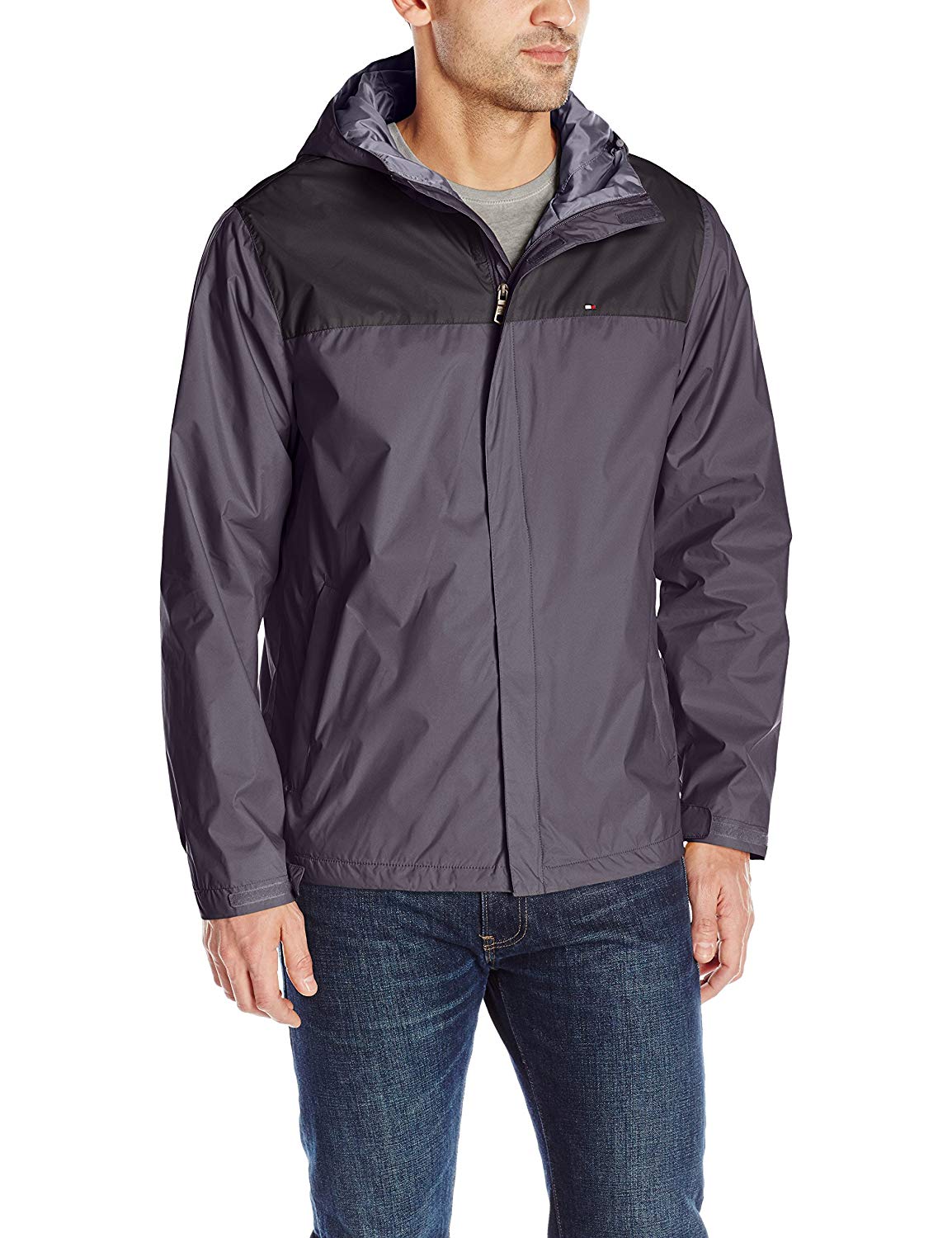 tommy hilfiger men's waterproof breathable hooded jacket