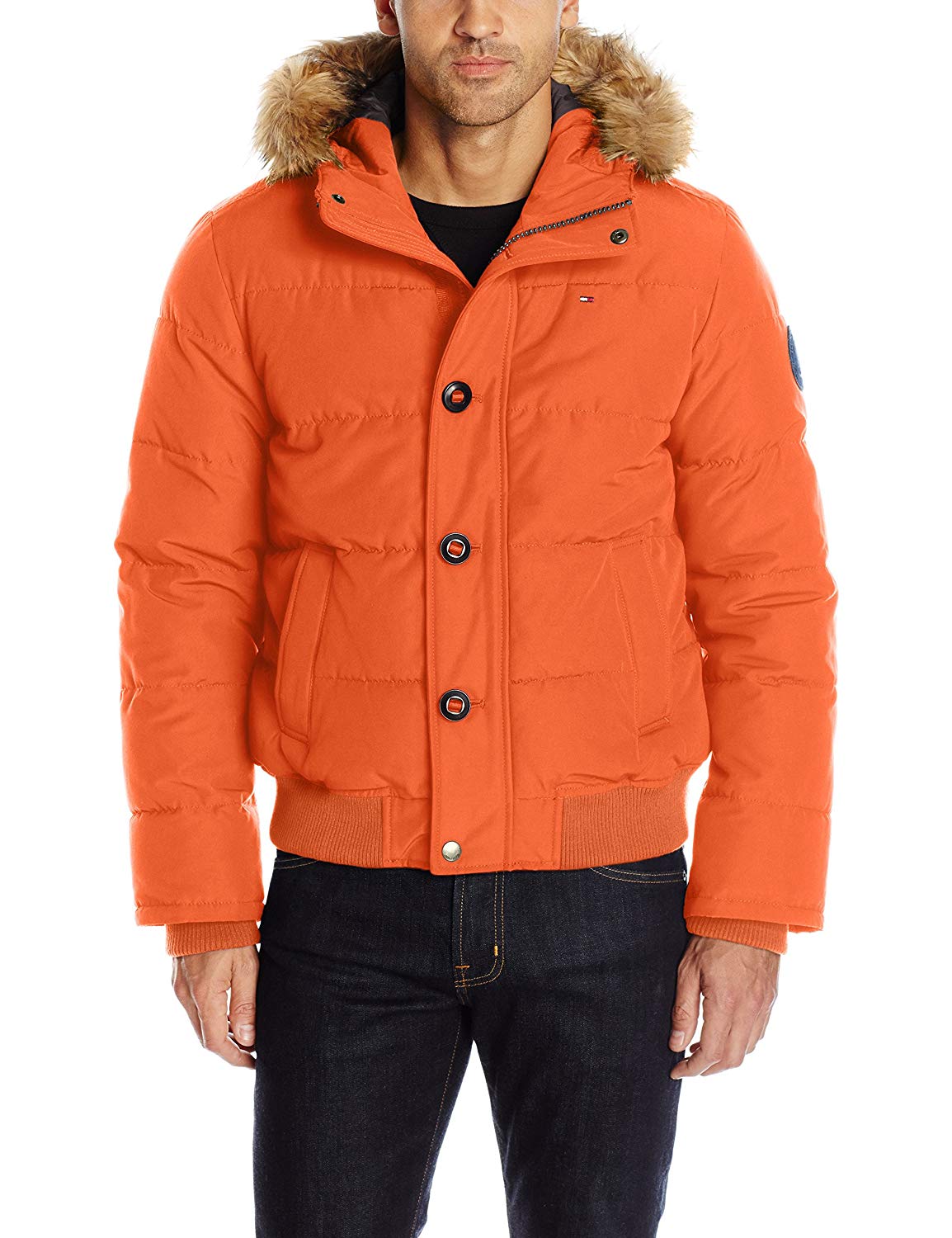 tommy hilfiger men's arctic cloth quilted snorkel bomber