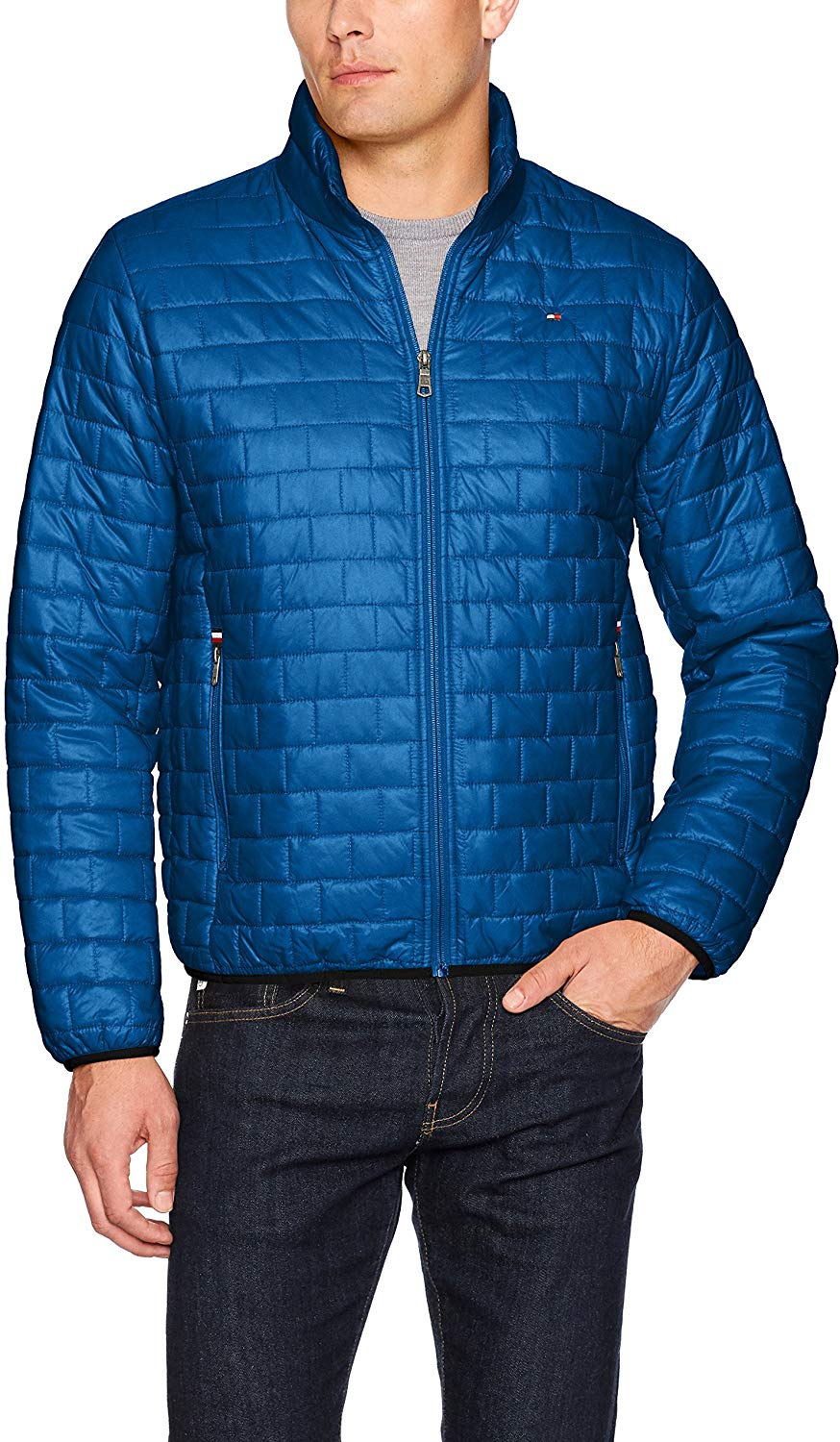 tommy hilfiger men's ultra loft sweaterweight quilted packable jacket