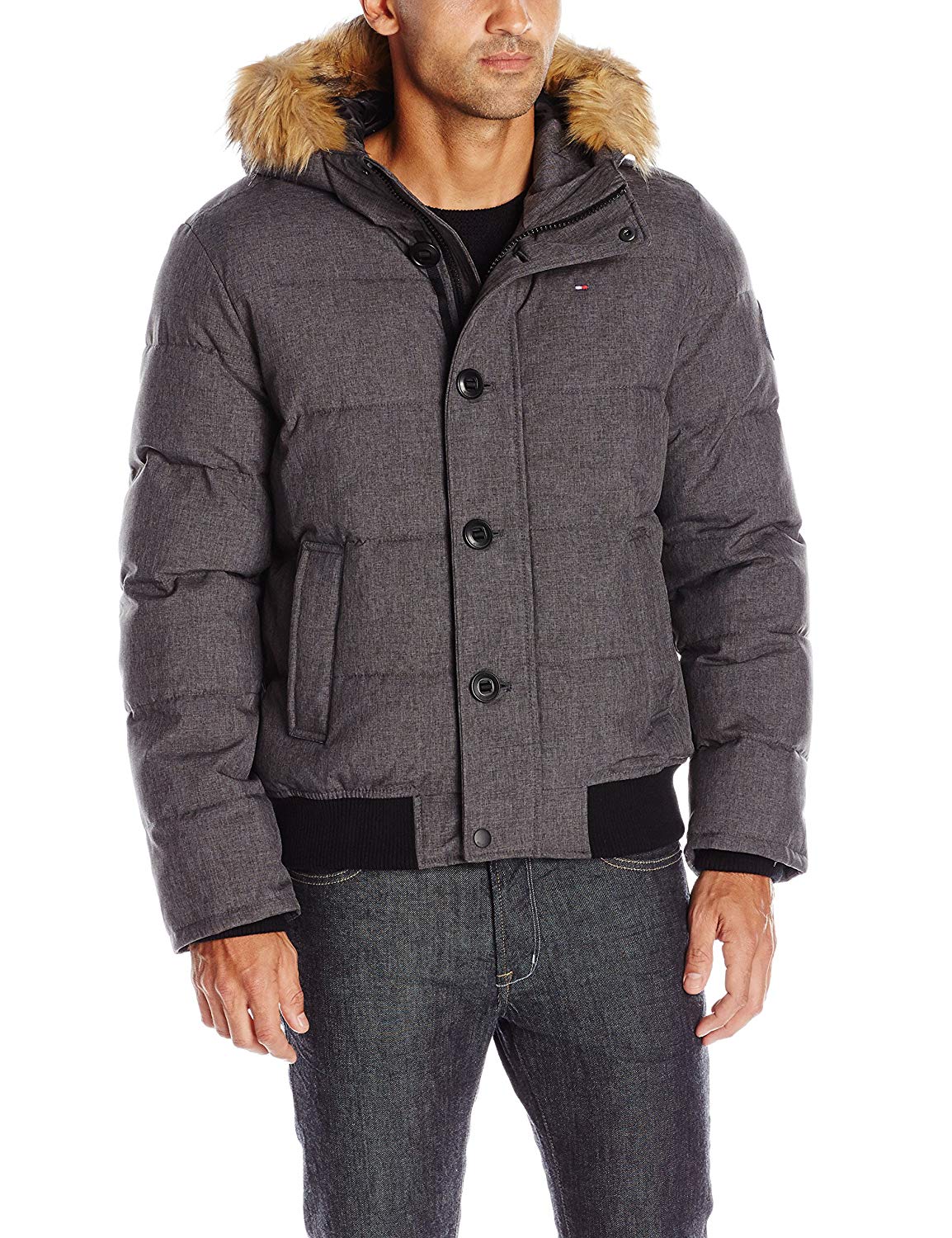 tommy hilfiger men's arctic cloth quilted snorkel bomber