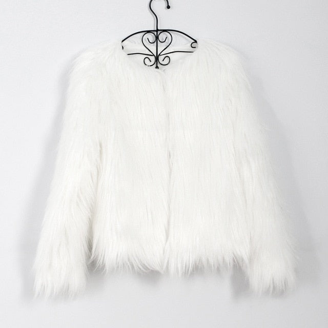 white fur winter coat