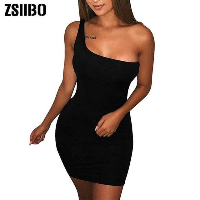 black mini club dress