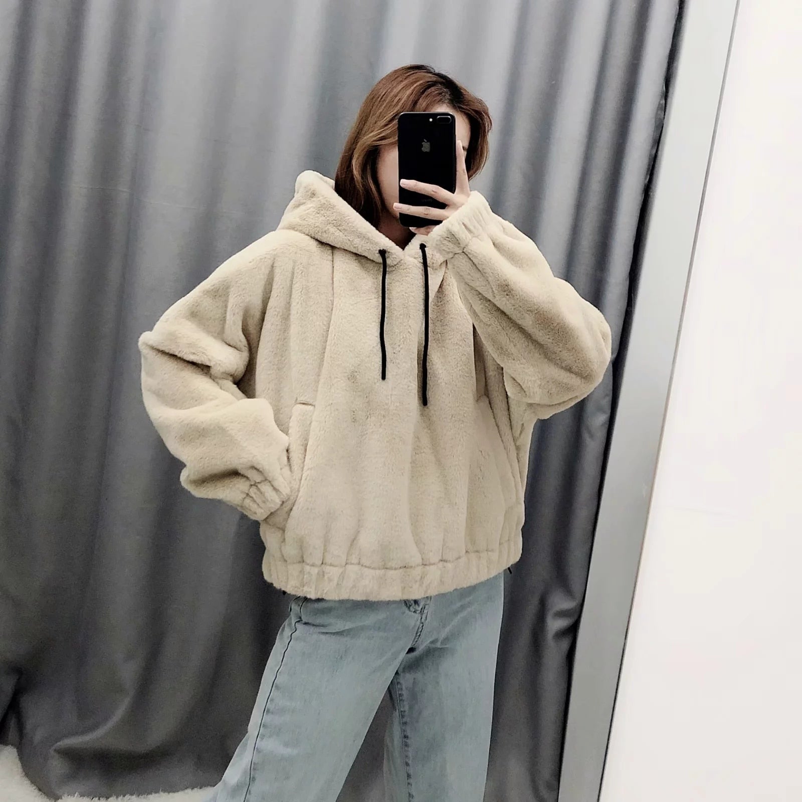 teddy oversized hoodie