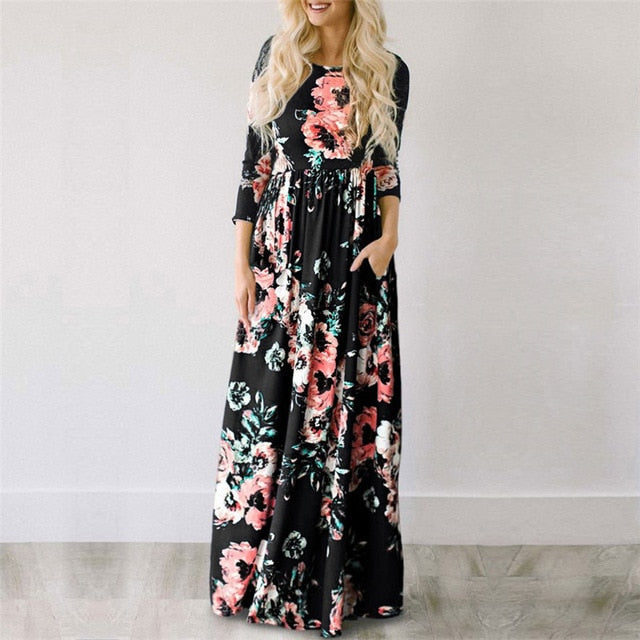 summer floral long dresses