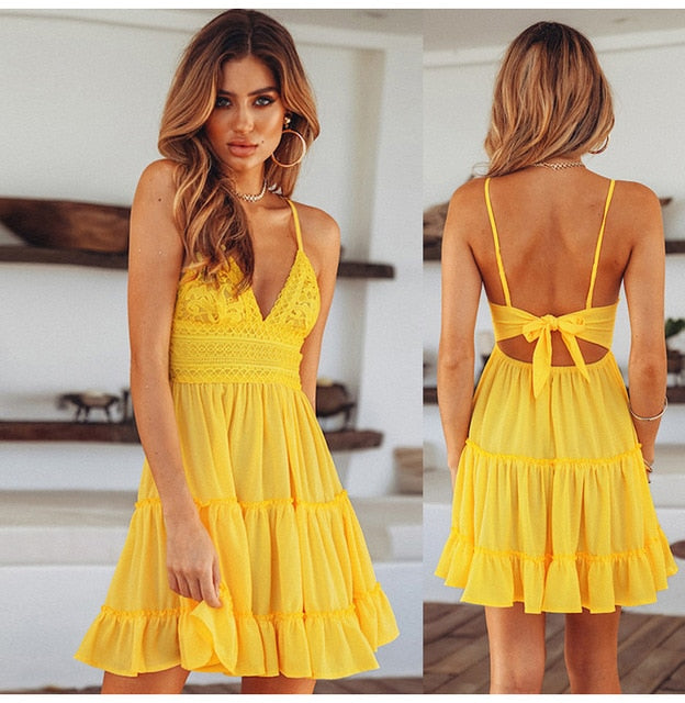 yellow beach dress