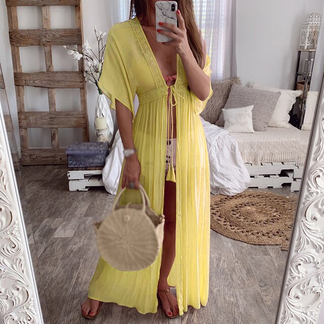 yellow bathing suit cover up