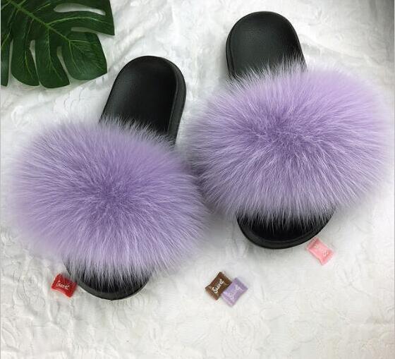 slides for women with fur