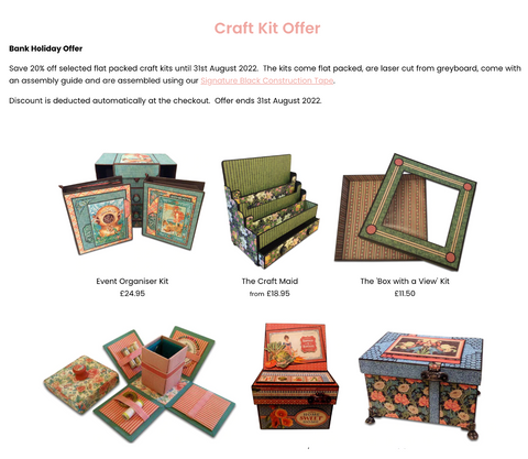 20% off selected craft kits 