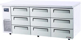 Turbo Air KUR18-3D-9 NINE Drawer Under Counter Side Prep Table Refrigerator