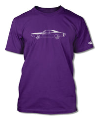 1968 Dodge Charger RT With Stripes Hardtop T-Shirt - Men - Side View