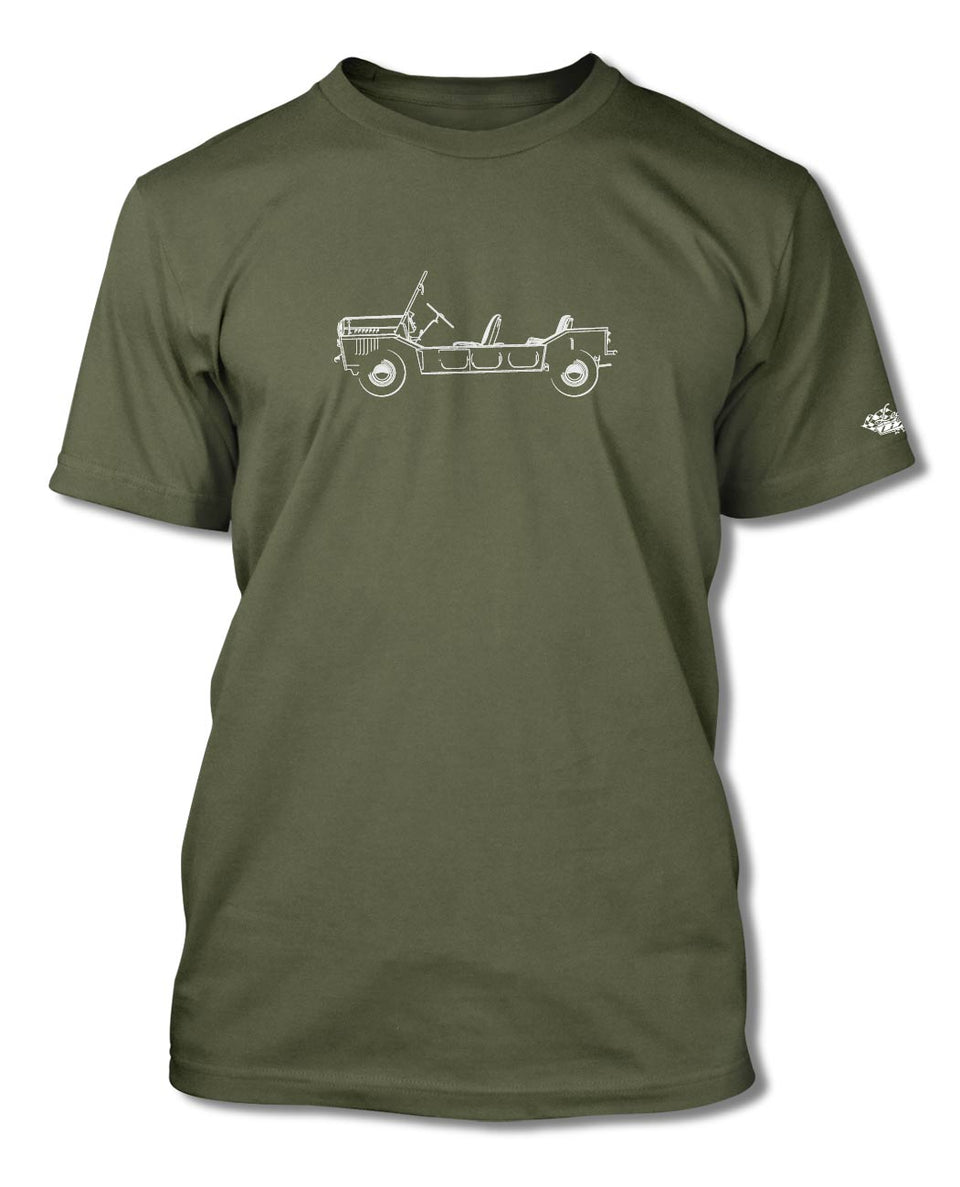 Austin Mini Moke T-Shirt - Men - Side View – Legend Lines