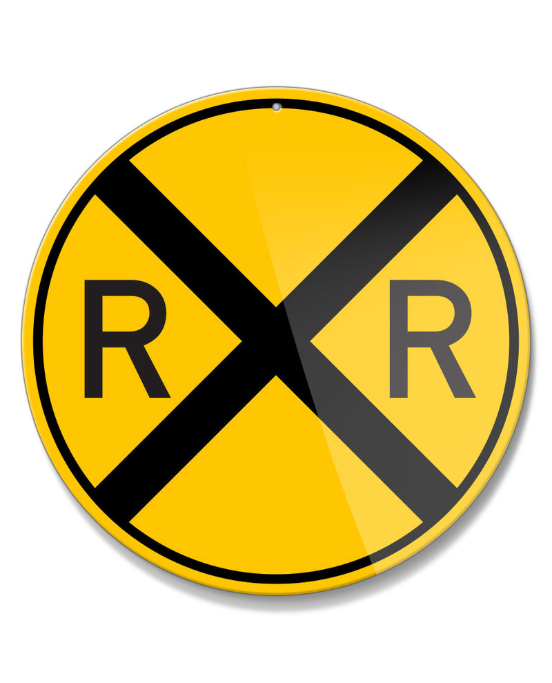 Rail Road Warning Round Aluminum Sign – Legend Lines