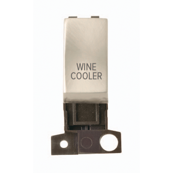 Click Scolmore MiniGrid 13A Double-Pole Ingot Wine Cooler Switch Satin Chrome - MD018SC-WC