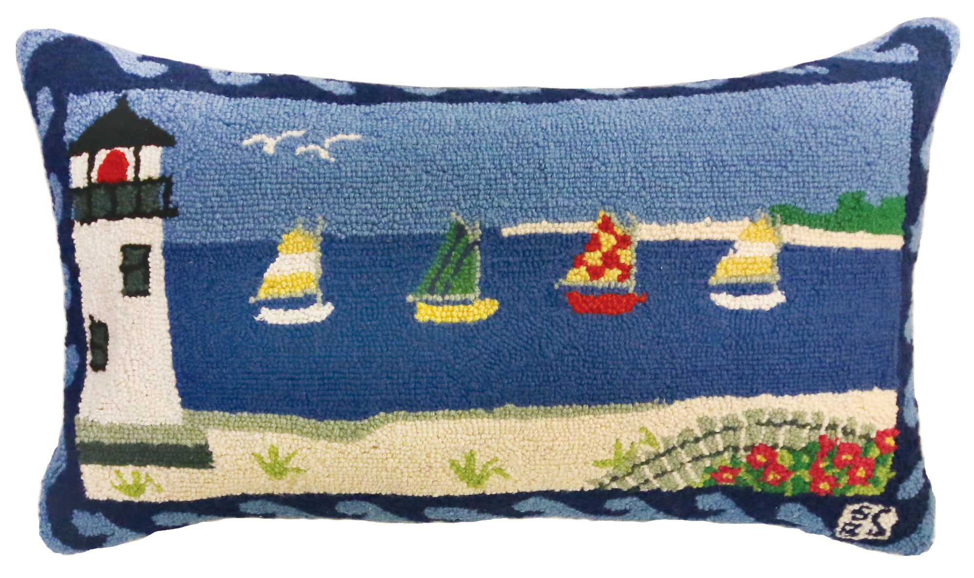 Buoys Hooked Pillow 18x18 - Gifted Parrot