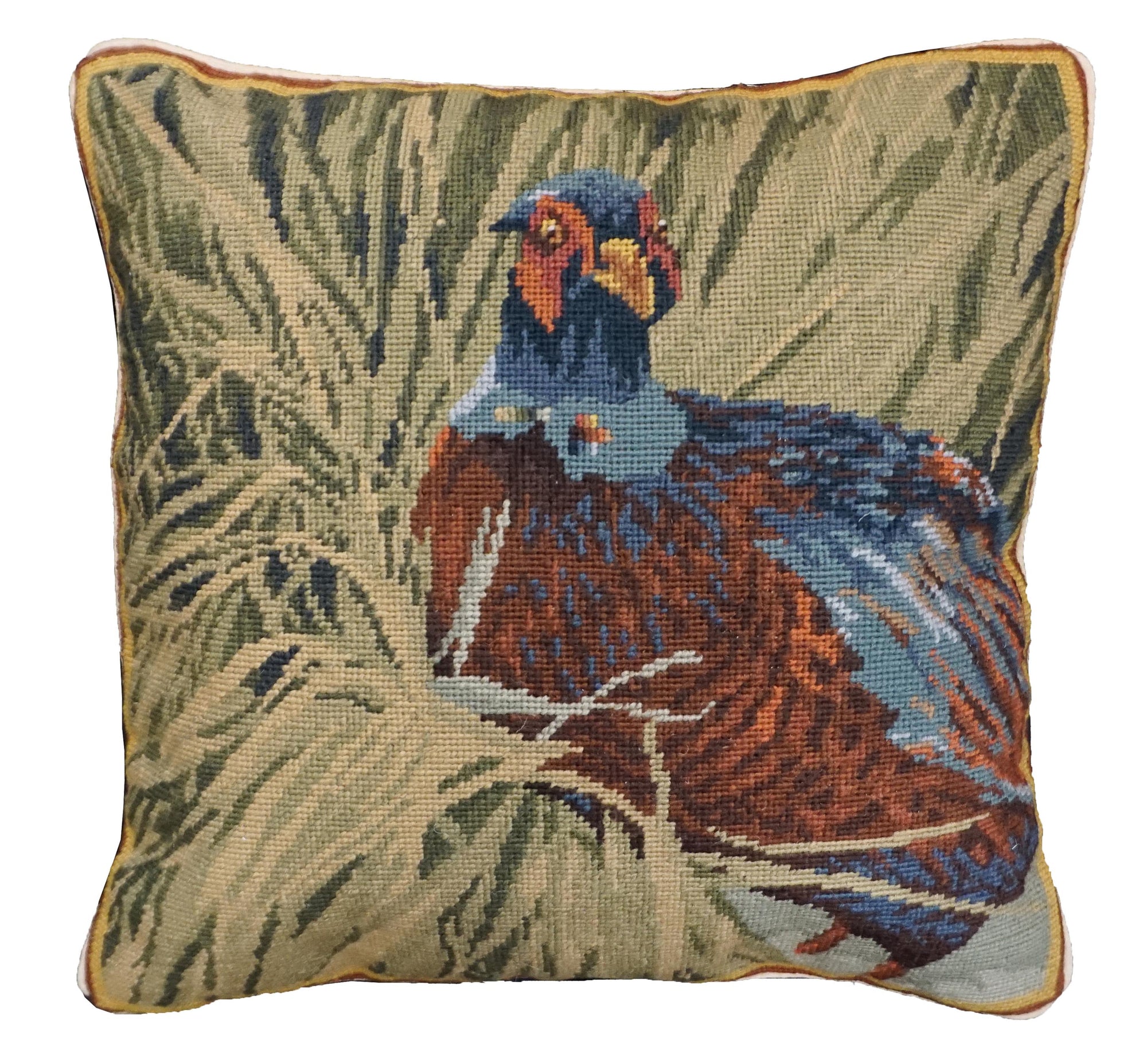 Pheasants in the Field 16X20 Needlepoint Pillow