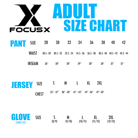 SIZING CHARTS – FocusX Gear