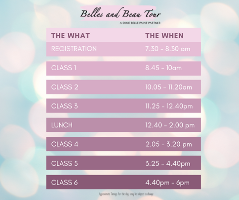 Schedule for a full day on the Belles and beau Tour. | bellesandbeautour.com