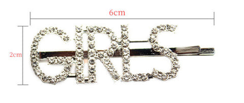  Silver Crystal Letter Unique Barrettes Hair Clips 