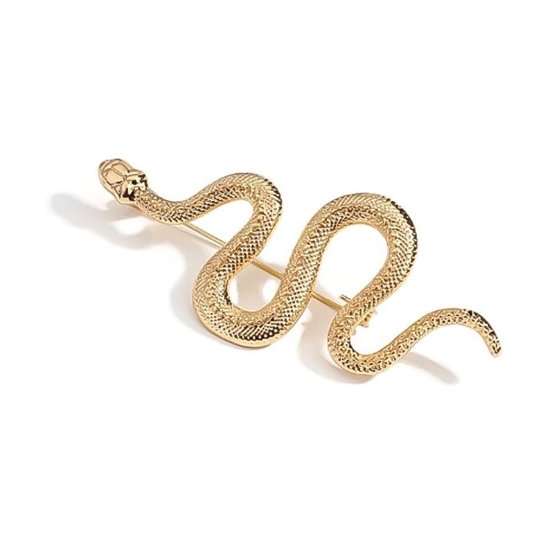 Fashion geometric snake-shaped alloy brooch
