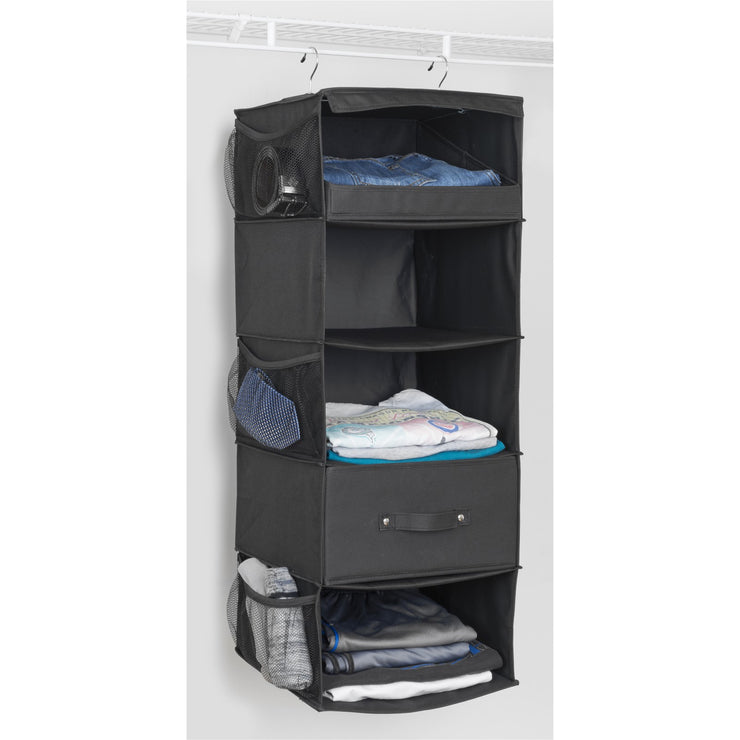 Black 5-Shelf Closet Organizer | Closet Shelf Organizer – Clever ...