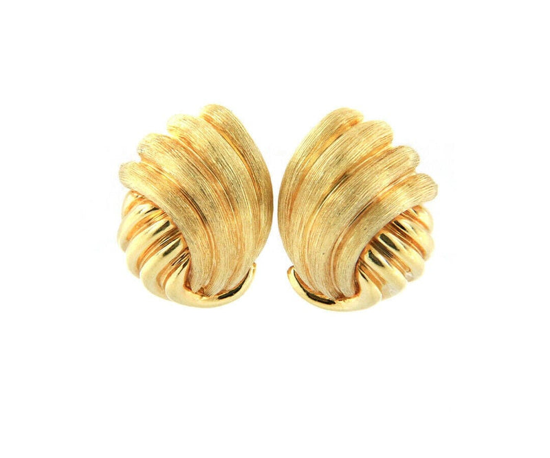 Louis Vuitton Wave Hoops Earrings Golden Metal