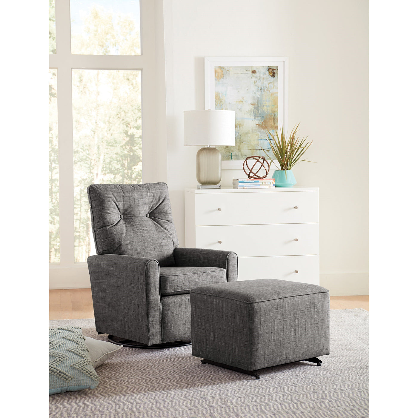 small swivel glider chair