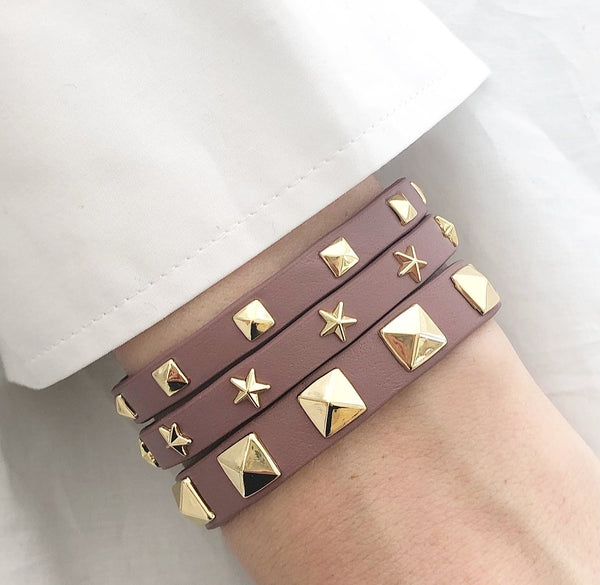 超希少•flagshop限定販売】LEATHER STUDS BRACELET bckediri.beacukai