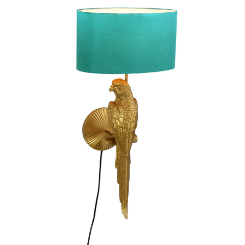 Leopard Brass Green Shade Table Lamp