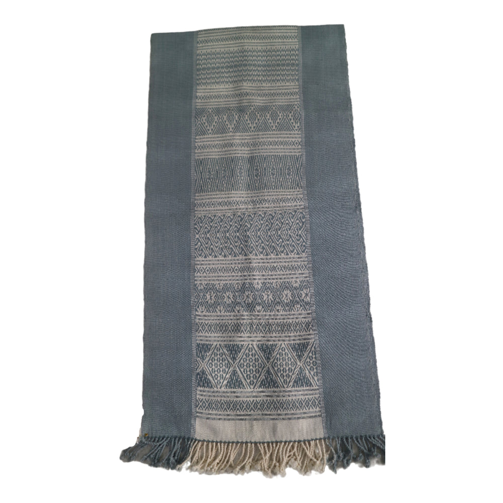 Natural Dyed Handwoven Cotton Table Runner (Wide Border)