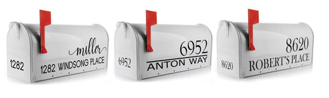 mailbox decals on white mailbox