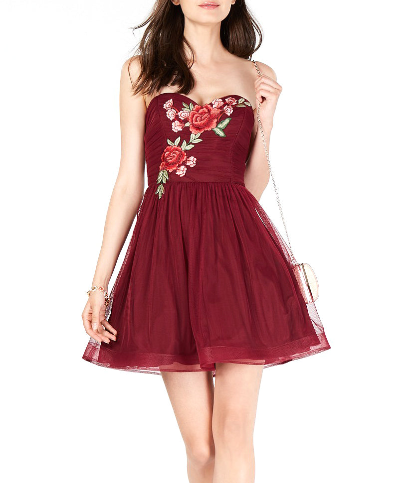 b darlin burgundy dress