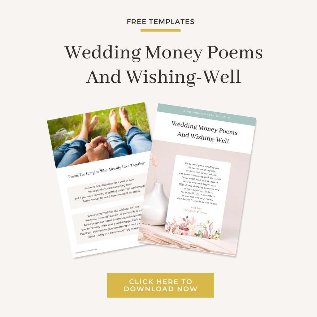 wedding money poems templates