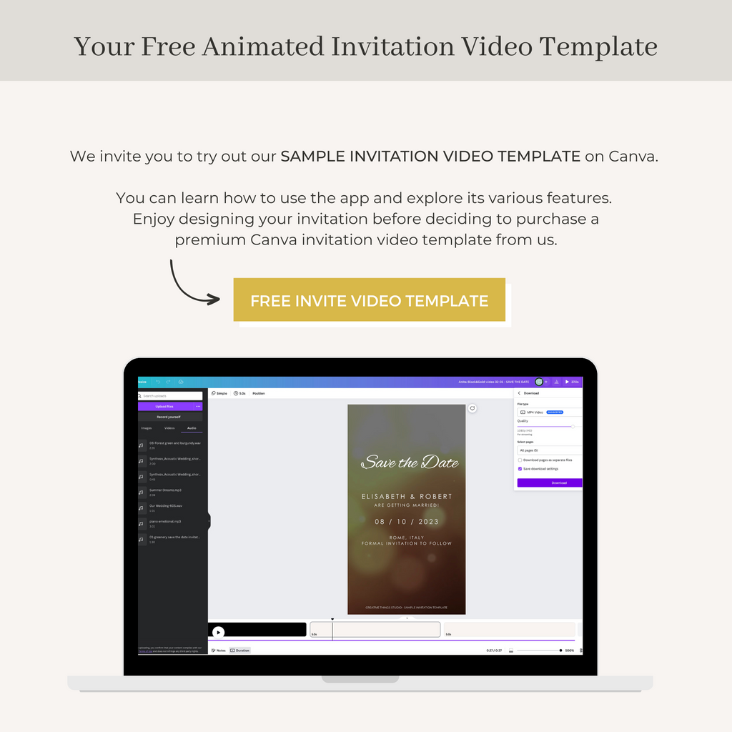 Your Free Animated Invitation Template to Try