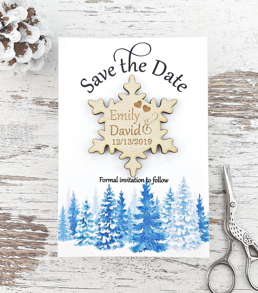 Snowflake Save the Date magnet 