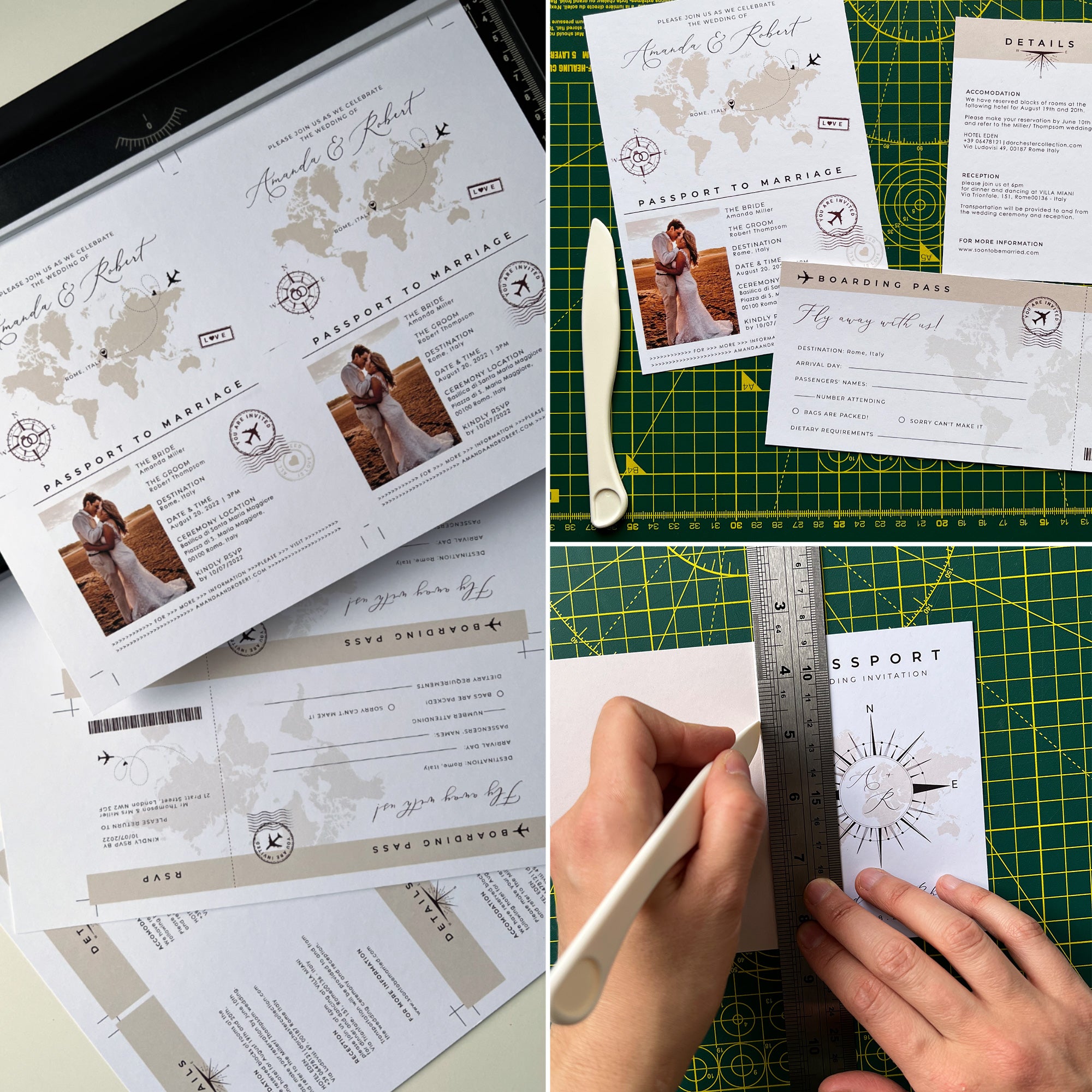 DIY passport wedding invitation template