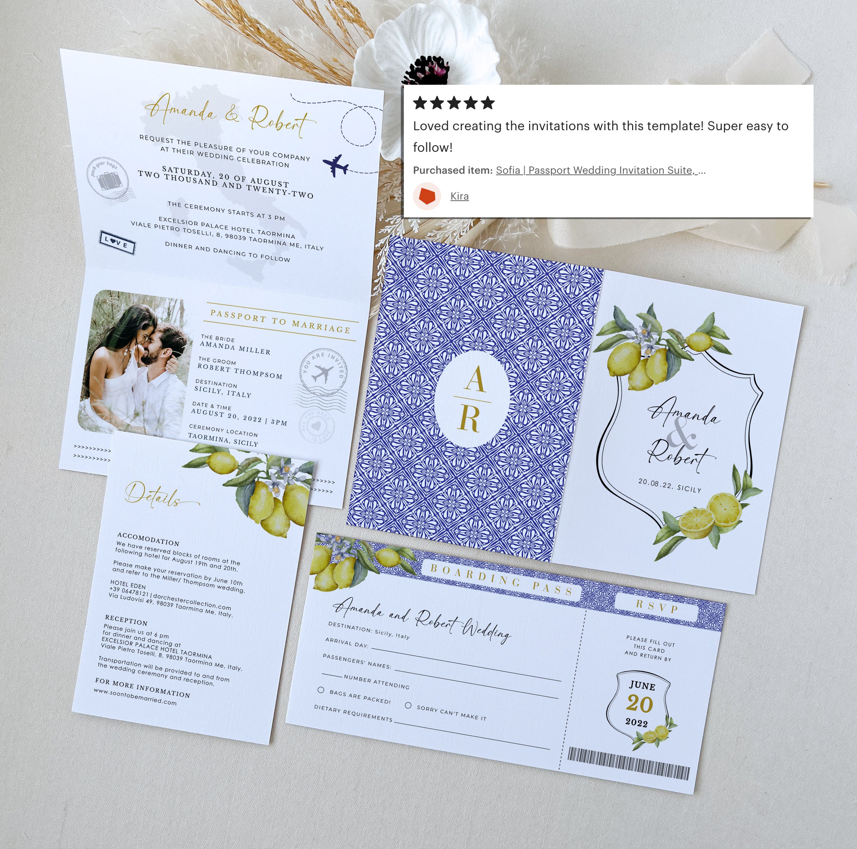 italian passport wedding invitation