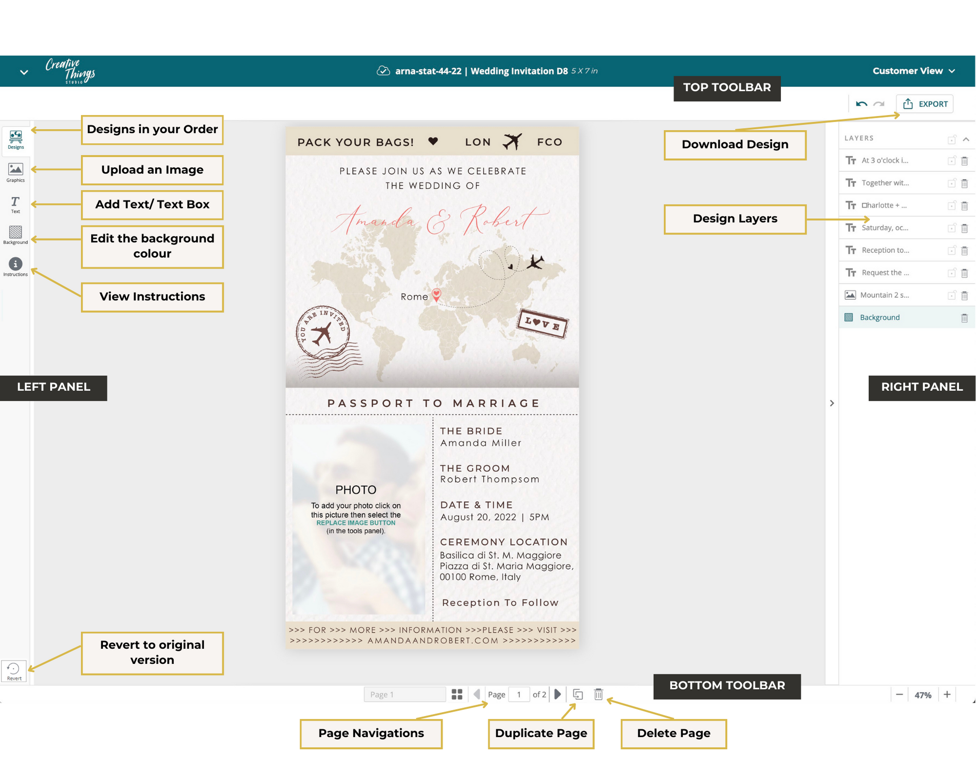 passport-style digital invite instructions