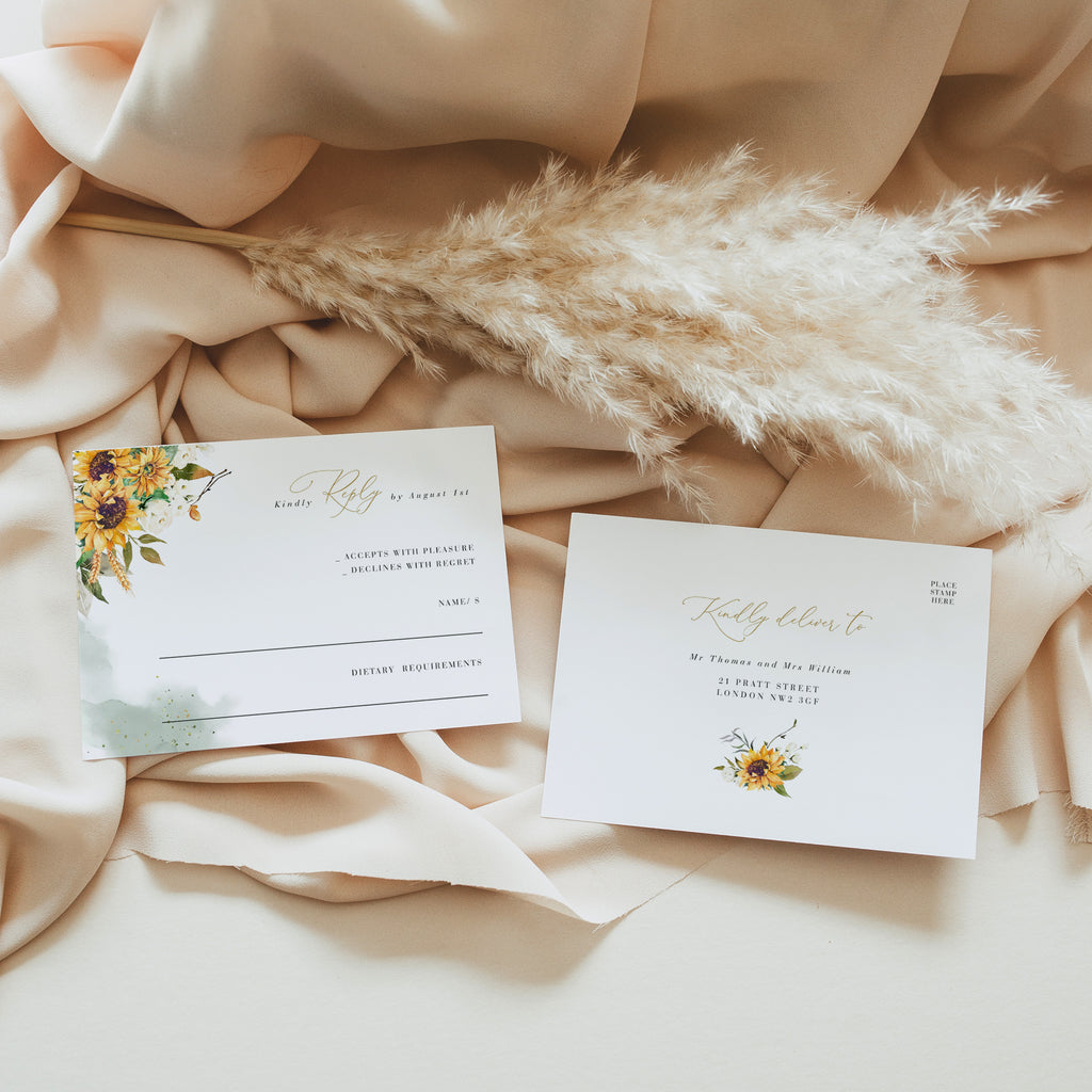 sunflowers rsvp card