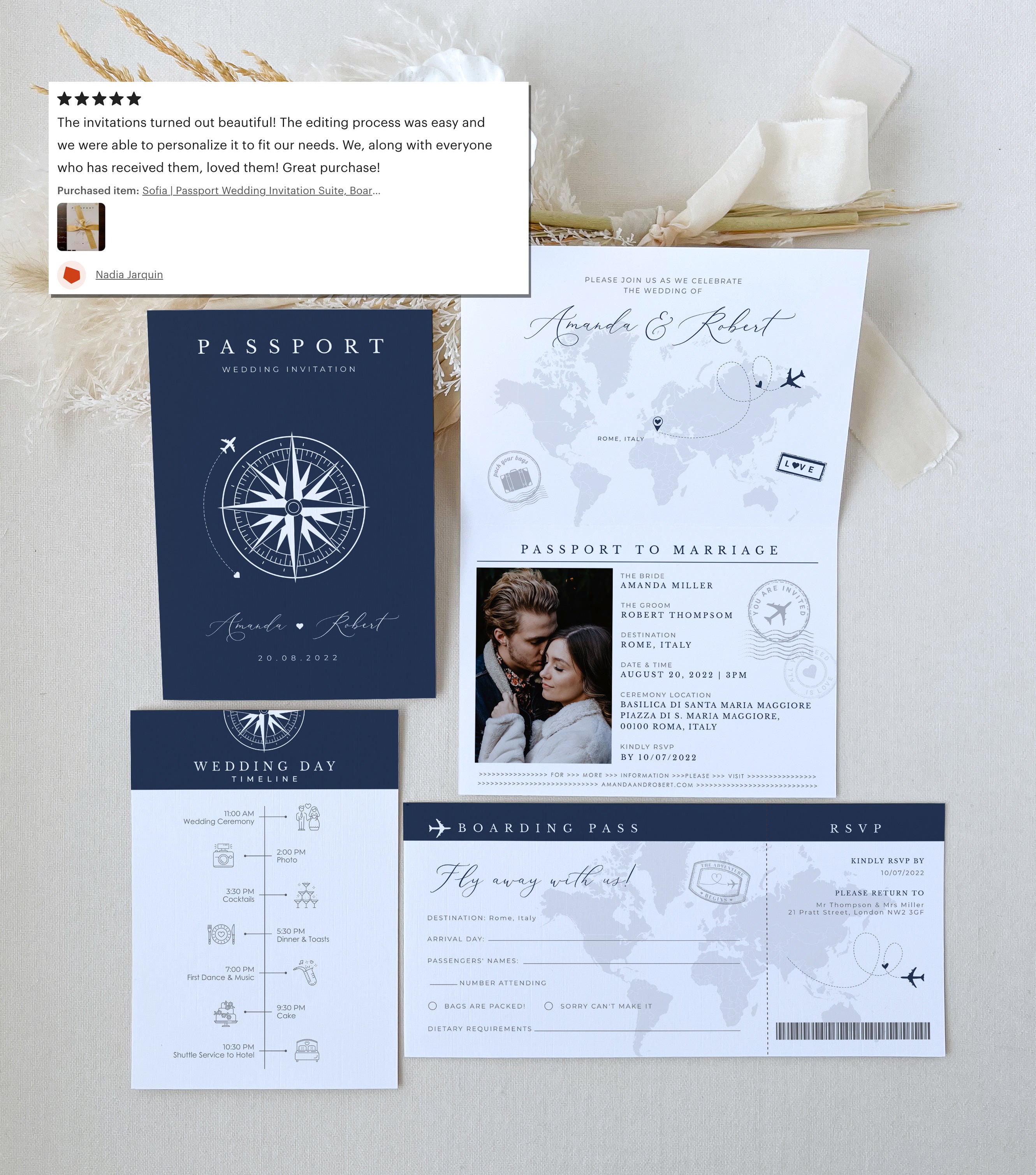 passport wedding invitation template