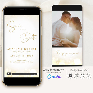 Anita  Gold Animated Wedding Invitation Video Template