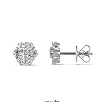 small white gold diamond studs