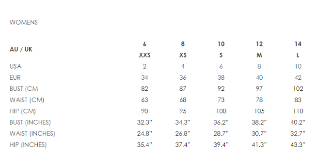 Sizing Guides - JorgiaKate Clothing