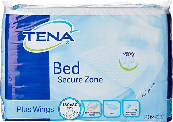 Tena Bed Plus Wings - 80 x 180cm, Pack of 20 Sheets –