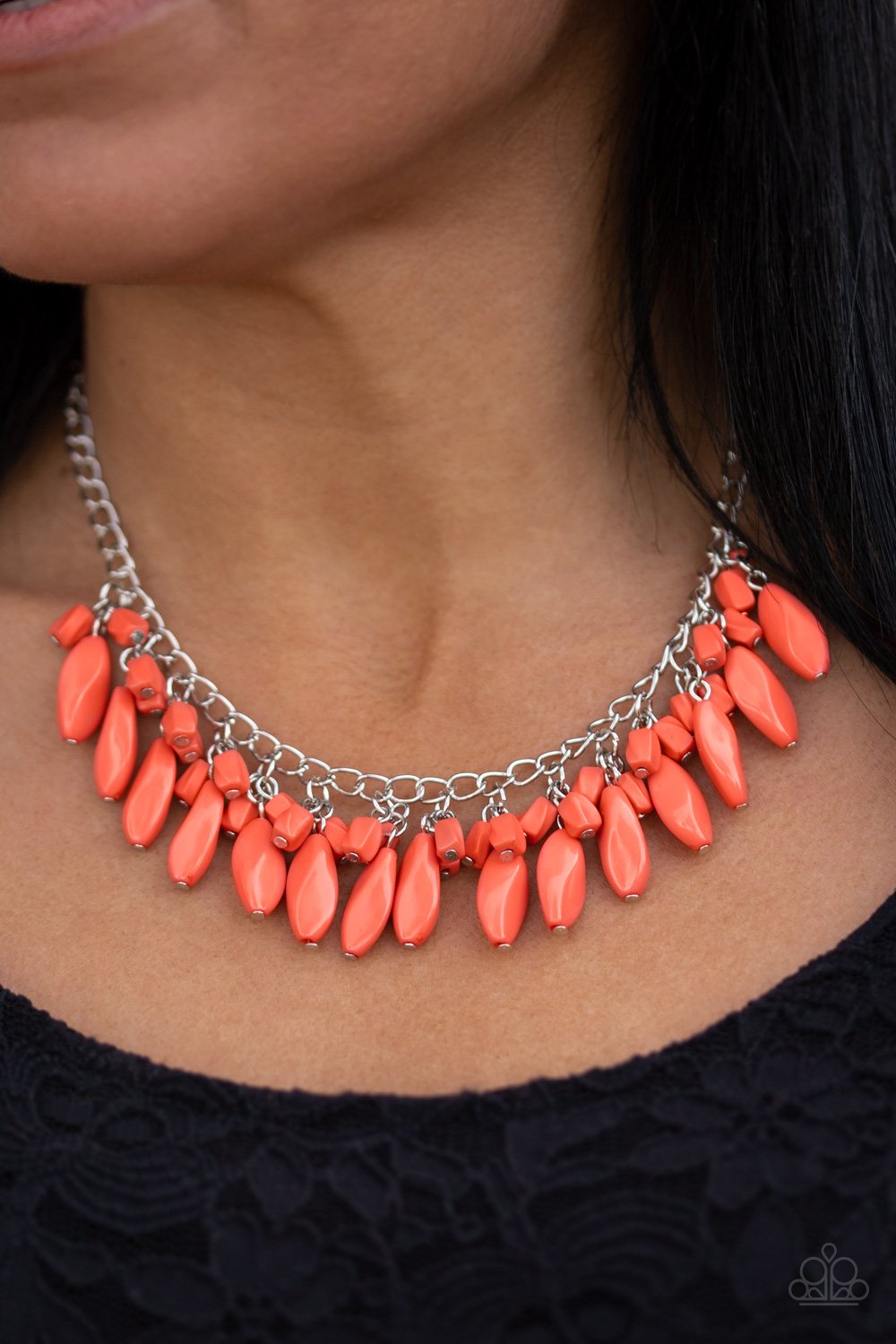 orange coral bead necklace