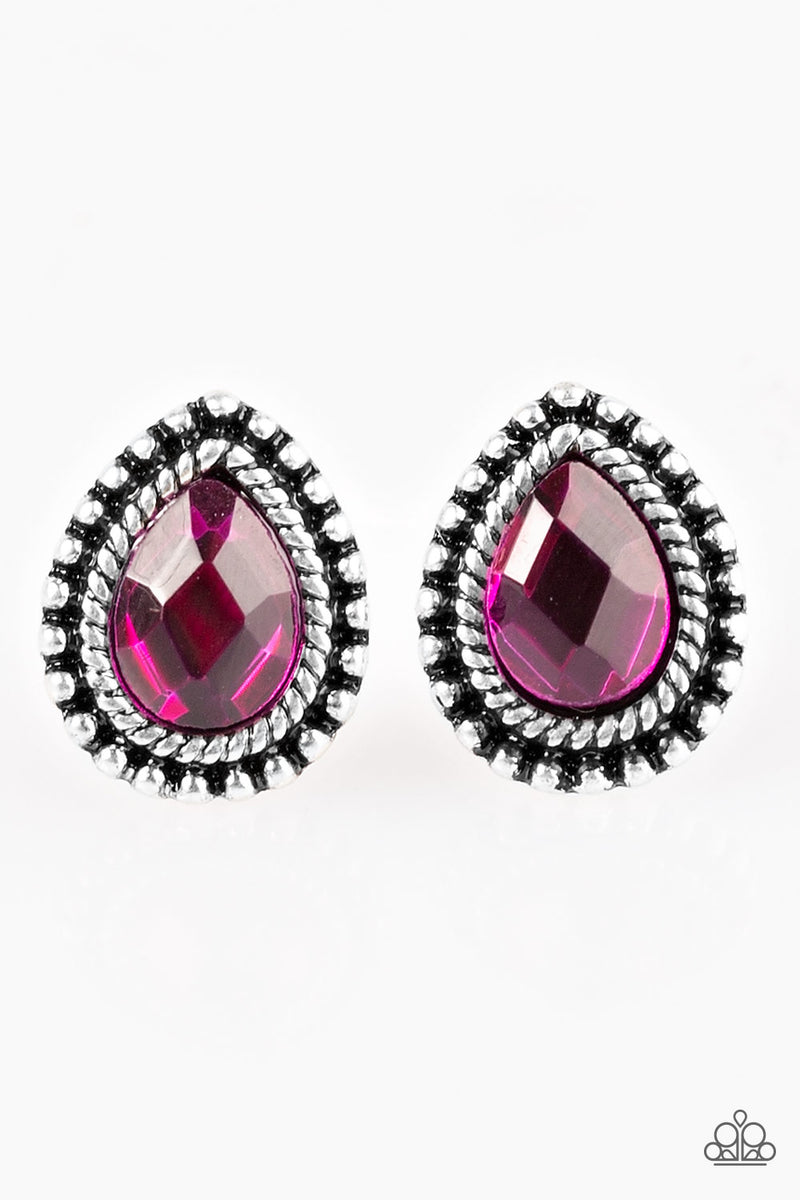 Paparazzi Accessories Glittering Romance - Pink Post Earrings – Kendra ...